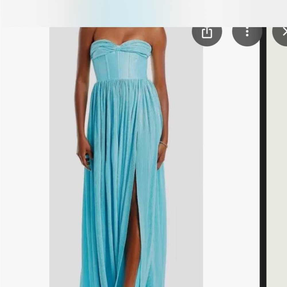 Bronx and Banco Light Blue Pleated Dress
